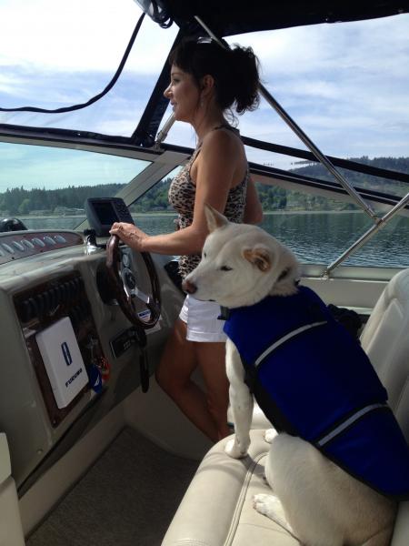 M and Romo-Dog at the helm